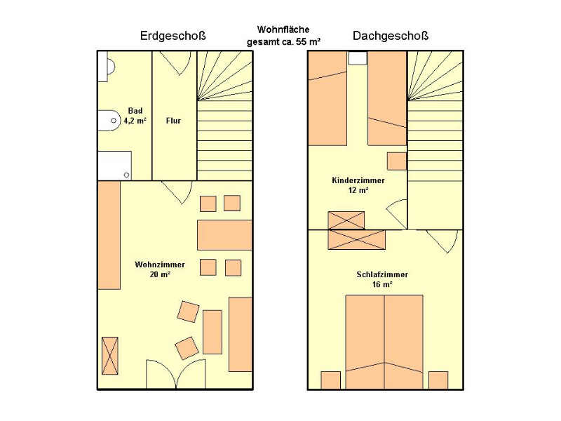 Grundriss Haus Wiesenblume Zingst